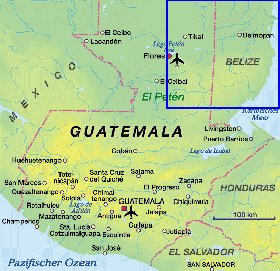 mapa de Guatemala em alemao