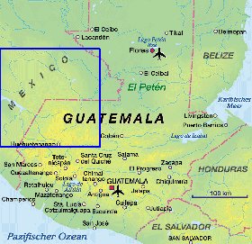 carte de Guatemala en allemand