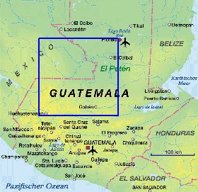 mapa de Guatemala em alemao