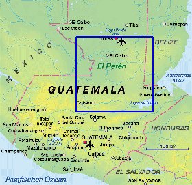 carte de Guatemala en allemand
