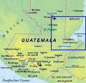 mapa de Guatemala em alemao