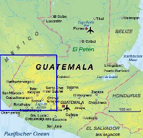 carte de Guatemala en allemand