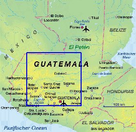 carte de Guatemala en allemand