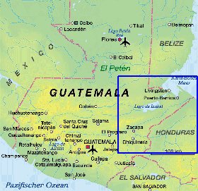 carte de Guatemala en allemand