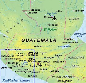 carte de Guatemala en allemand