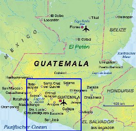 carte de Guatemala en allemand