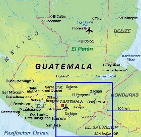 carte de Guatemala en allemand