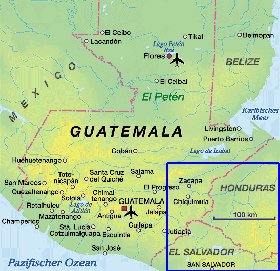 carte de Guatemala en allemand