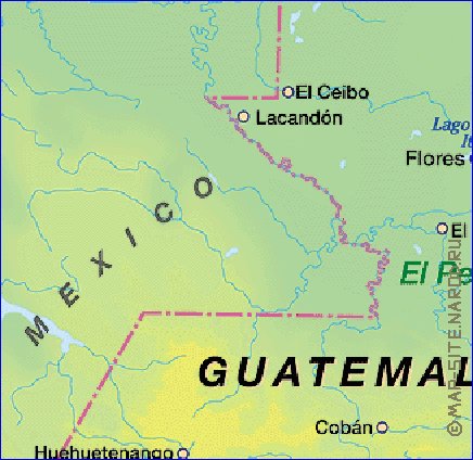 carte de Guatemala en allemand