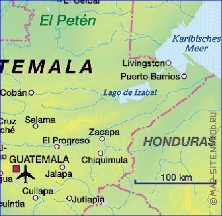 mapa de Guatemala em alemao