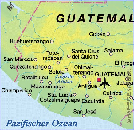 carte de Guatemala en allemand