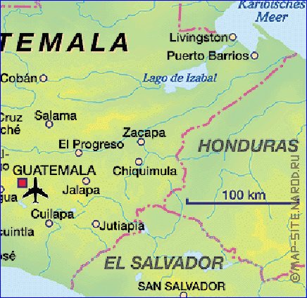 carte de Guatemala en allemand