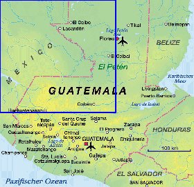 carte de Guatemala en allemand