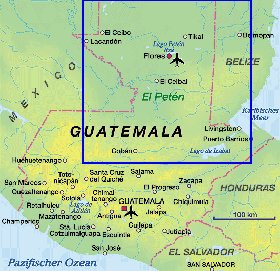 carte de Guatemala en allemand