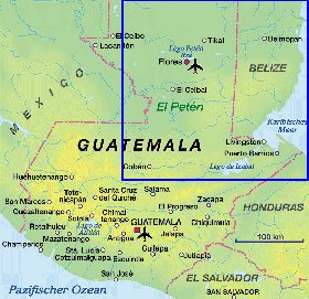 carte de Guatemala en allemand