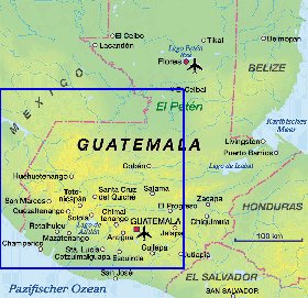 carte de Guatemala en allemand