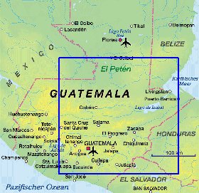 carte de Guatemala en allemand