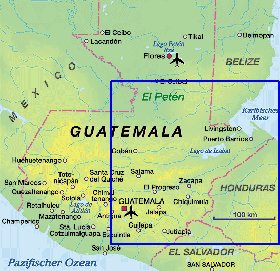 mapa de Guatemala em alemao