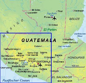 carte de Guatemala en allemand