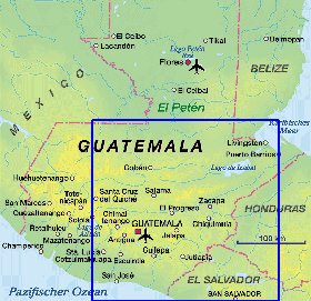 carte de Guatemala en allemand