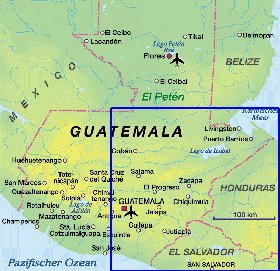 carte de Guatemala en allemand