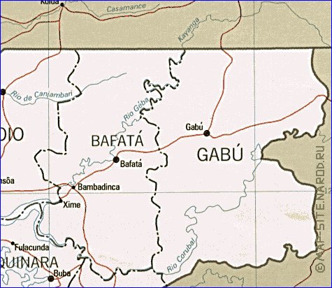 Administratives carte de Guinee-Bissau