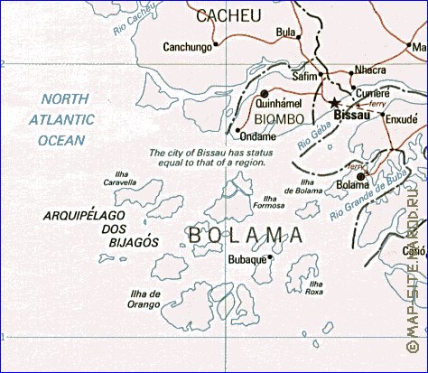 Administratives carte de Guinee-Bissau