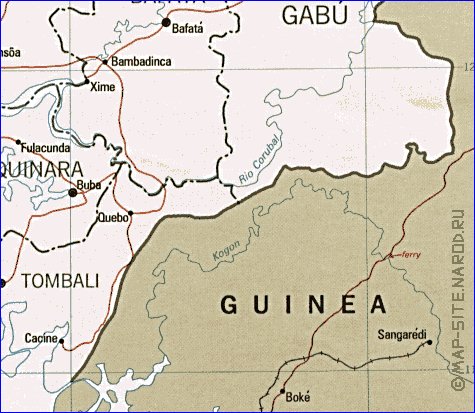 Administratives carte de Guinee-Bissau