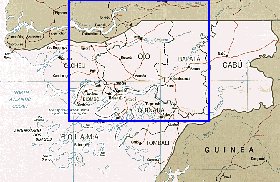 Administratives carte de Guinee-Bissau