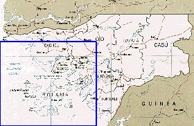 Administrativa mapa de Guine-Bissau