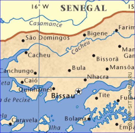 carte de Guinee-Bissau